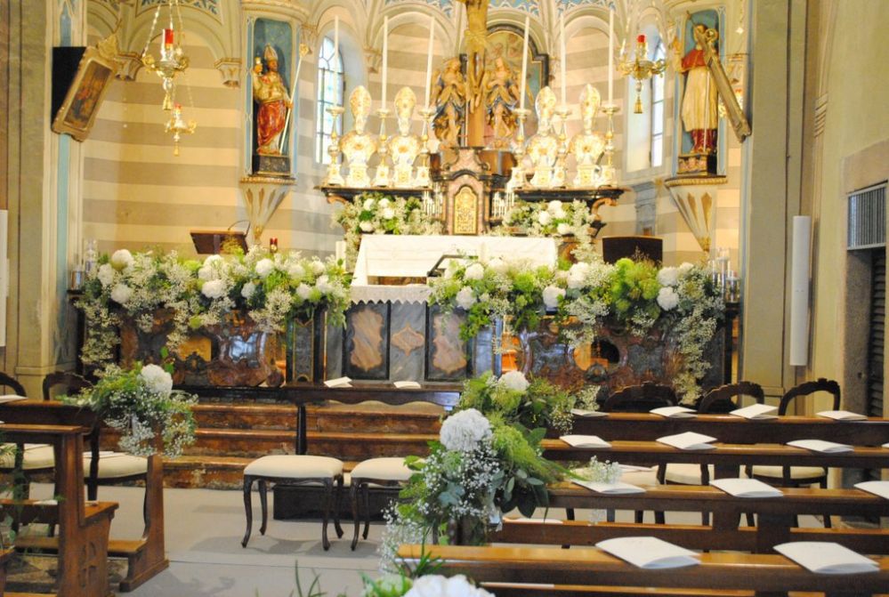 Matrimonio con ortensie bianche e verdi 3