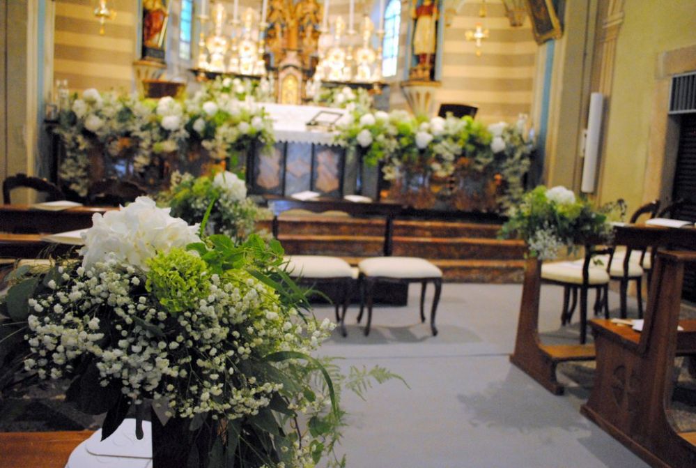 Matrimonio con ortensie bianche e verdi 4