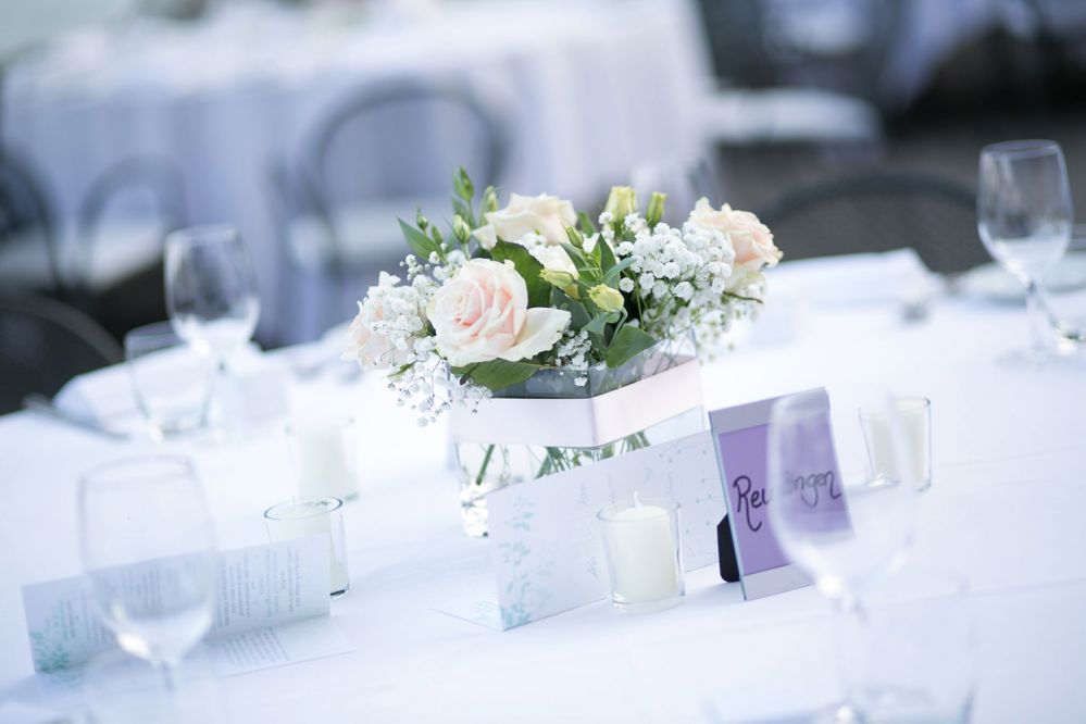 Table centerpiece for the reception on Lake Maggiore by Giuseppina Comoli